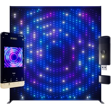 Twinkly - LED RGBW dimbar utomhus-juldraperi LIGHTWALL 1120xLED 2,6x2,7 m IP44 Wi‑Fi + musikdongel