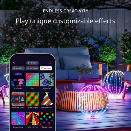 Twinkly - LED RGBW dimbar utomhusdekoration SPHERE 210xLED IP44 Wi-Fi
