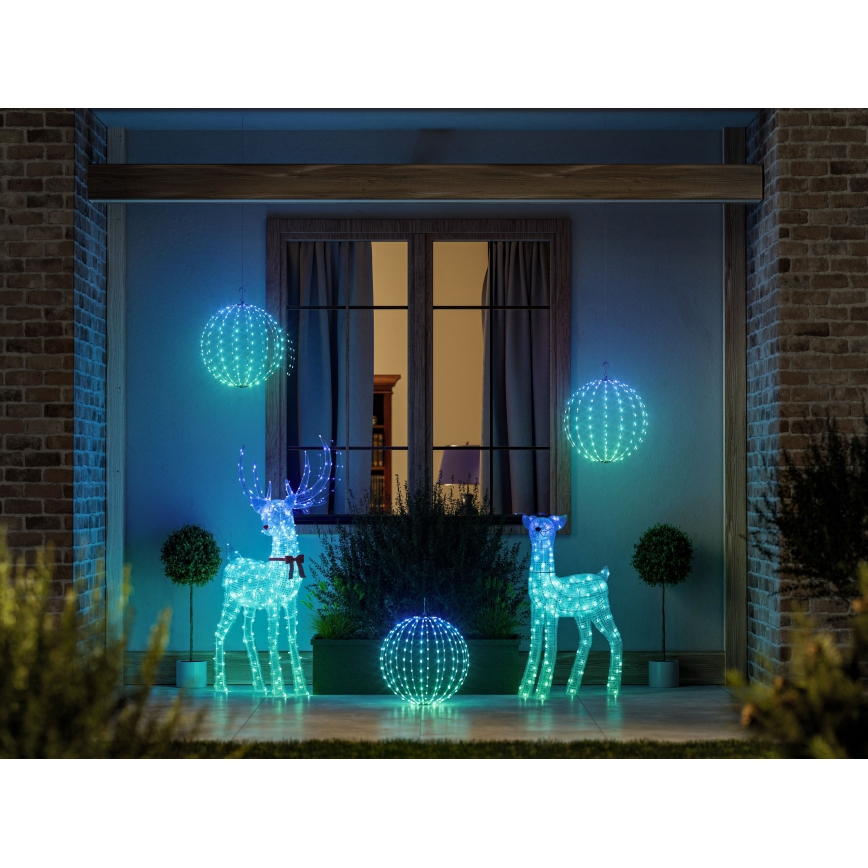 Twinkly - LED RGBW Dimbara utomhus julren REINGEERS 200xLED IP44 Wi-Fi