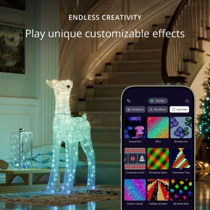 Twinkly - LED RGBW Dimbara utomhus julren REINGEERS 200xLED IP44 Wi-Fi