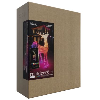 Twinkly - LED RGBW Ljusreglerad utomhus Jul ren REINGEERS 240xLED IP44 Wi-Fi