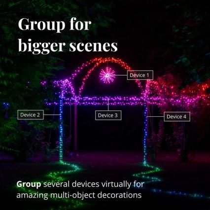 Twinkly - LED RGB Ljusreglerad utomhus poinsettia SPRITZER 200xLED IP44 Wi-Fi