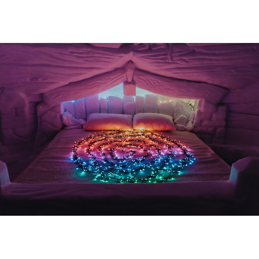 Twinkly - LED RGBW Ljusreglerad utomhus Julkedja CLUSTER 400xLED 9,5m IP44 Wi-Fi