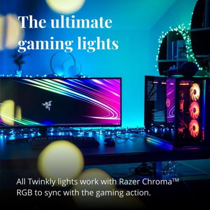 Twinkly - LED RGBW Ljusreglerad utomhus Julkedja CLUSTER 400xLED 9,5m IP44 Wi-Fi