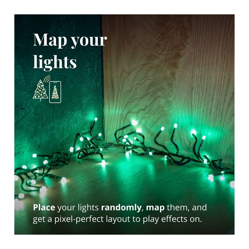 Twinkly - LED RGBW Ljusreglerad utomhus Julkedja CLUSTER 400xLED 9,5m IP44 Wi-Fi