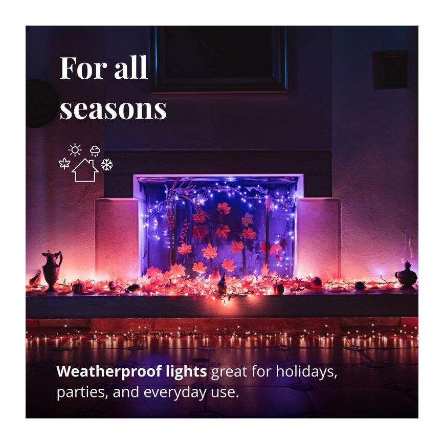 Twinkly - LED RGBW Ljusreglerad utomhus Julkedja CLUSTER 400xLED 9,5m IP44 Wi-Fi