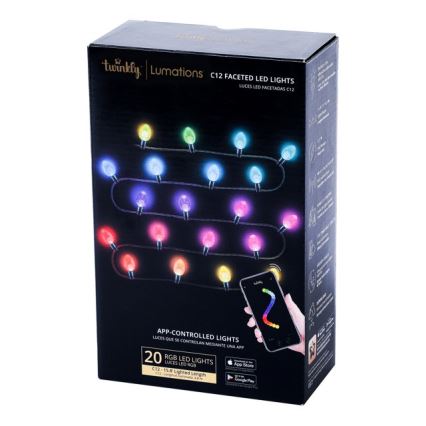 Twinkly - LED RGB Ljusreglerad utomhus Julkedja FACETED 80xLED 26,5 m IP44 Wi-Fi