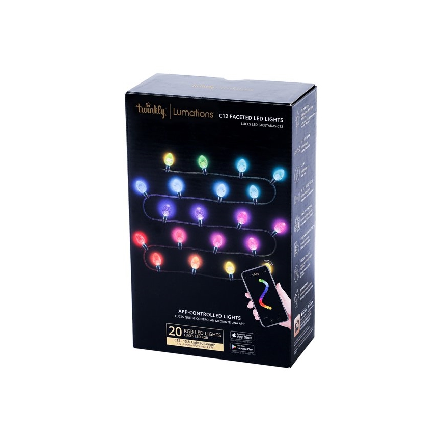Twinkly - LED RGB Ljusreglerad utomhus Julkedja FACETED 80xLED 26,5 m IP44 Wi-Fi