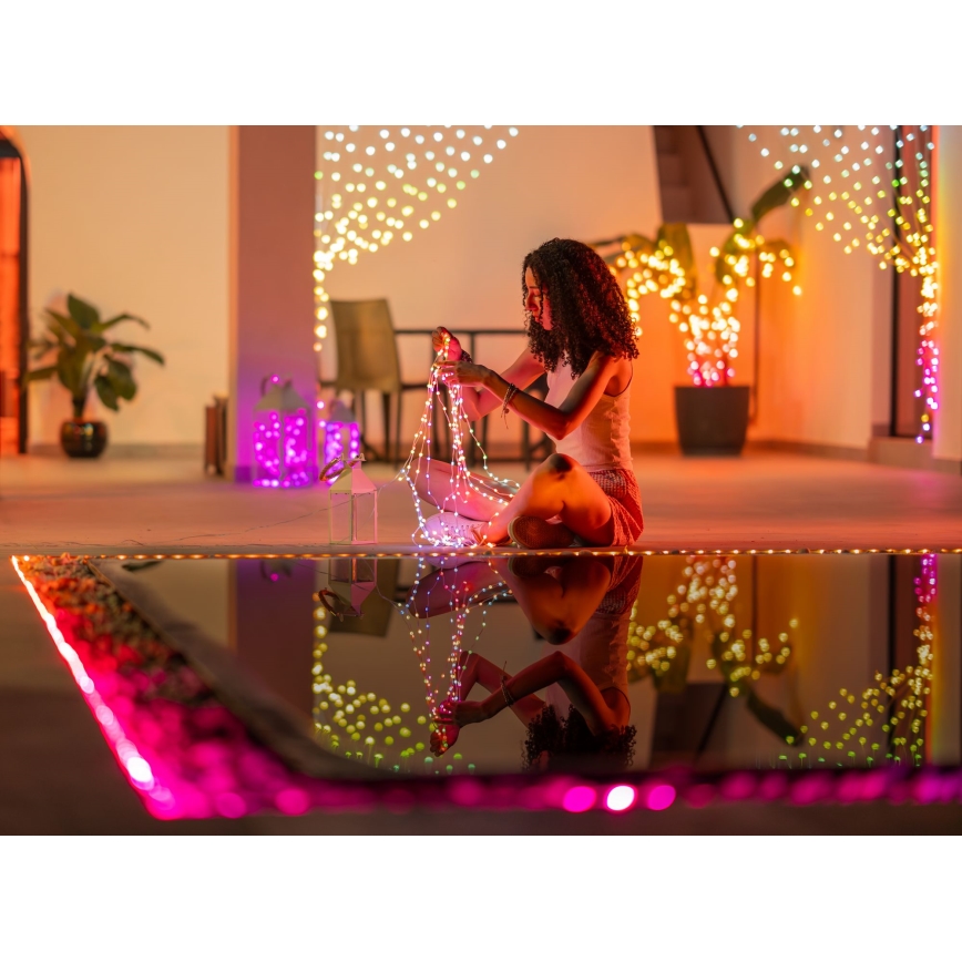 Twinkly - LED RGB Dimmbar julbelysning DOTS 60xLED 7 m USB Wi-Fi