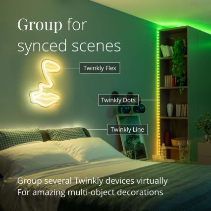 Twinkly - LED RGB Utomhus ljusreglerad list DOTS 200xLED 10 m IP44 WiFi