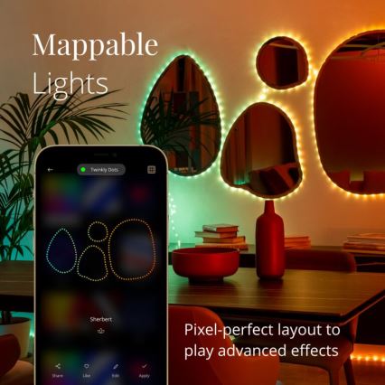 Twinkly - LED RGB Utomhus ljusreglerad list DOTS 400xLED 20 m IP44 Wi-Fi