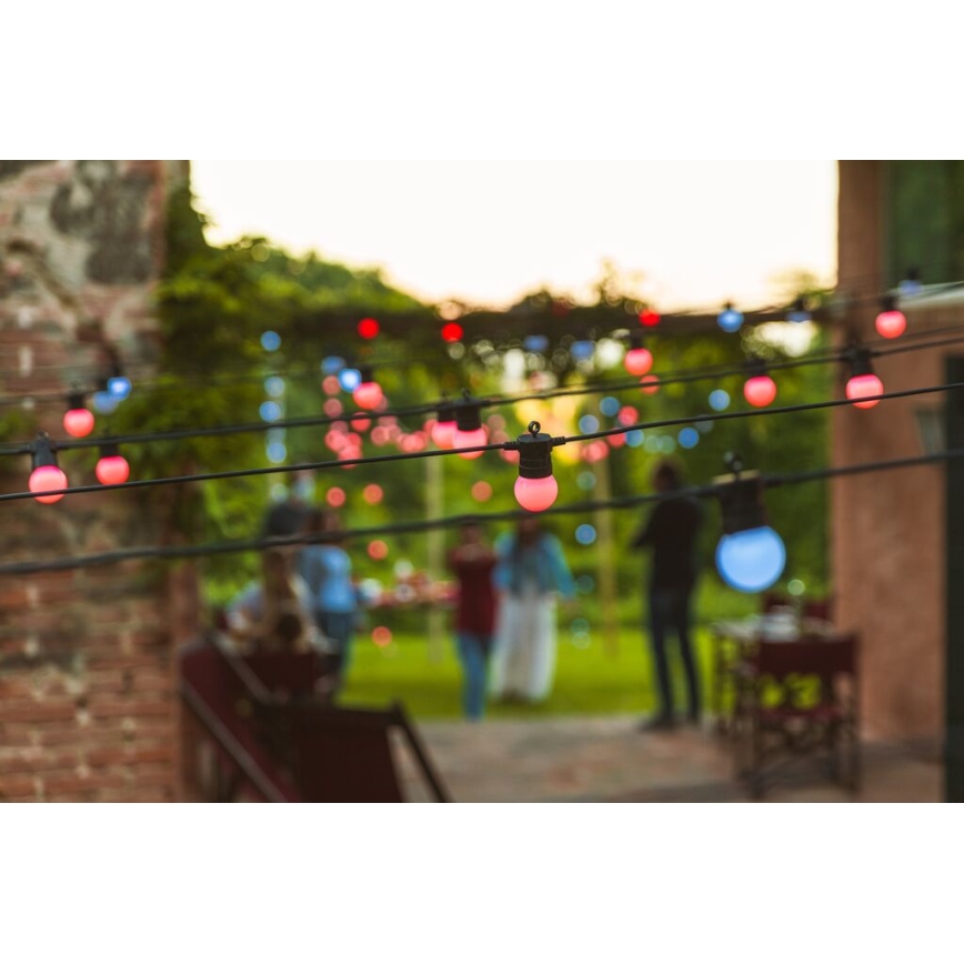Twinkly - LED RGB Ljusreglerad utomhus Dekorativ slinga FESTOON 20xLED 14m IP44 Wi-Fi