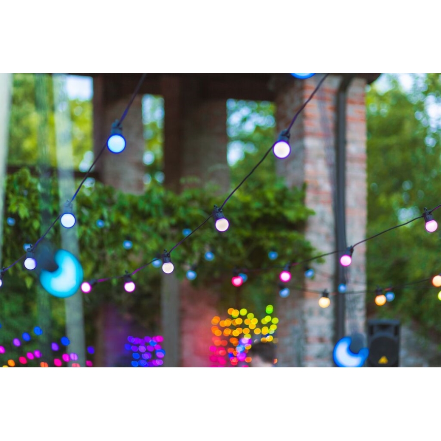 Twinkly - LED RGB Ljusreglerad utomhus Dekorativ slinga FESTOON 20xLED 14m IP44 Wi-Fi