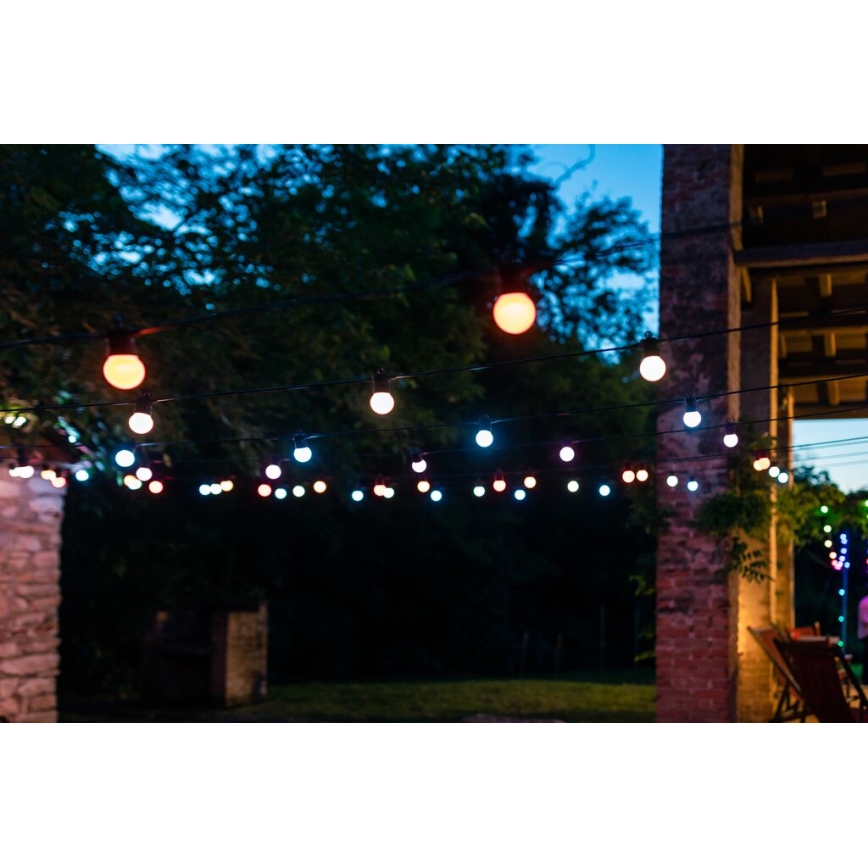 Twinkly - LED RGB Ljusreglerad utomhus Dekorativ slinga FESTOON 20xLED 14m IP44 Wi-Fi