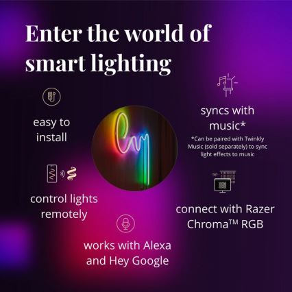 Twinkly - LED RGB Dimbar remsa FLEX 200xLED 2 m Wi-Fi