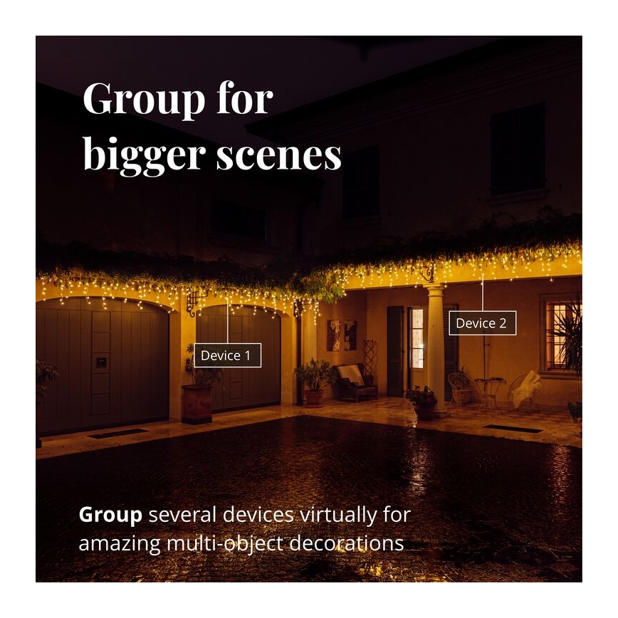 Twinkly - LED Ljusreglerad utomhus Julgardin ICICLE 190xLED 11,5m IP44 Wi-Fi