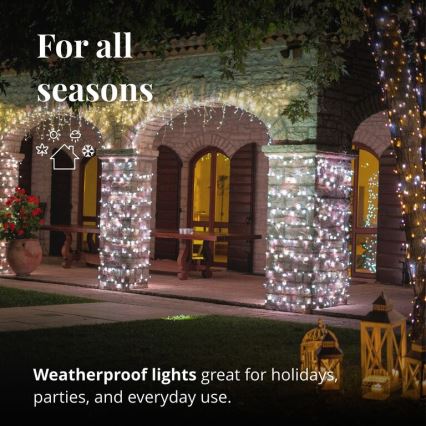 Twinkly - LED Ljusreglerad utomhus Julgardin ICICLE 190xLED 11,5m IP44 Wi-Fi