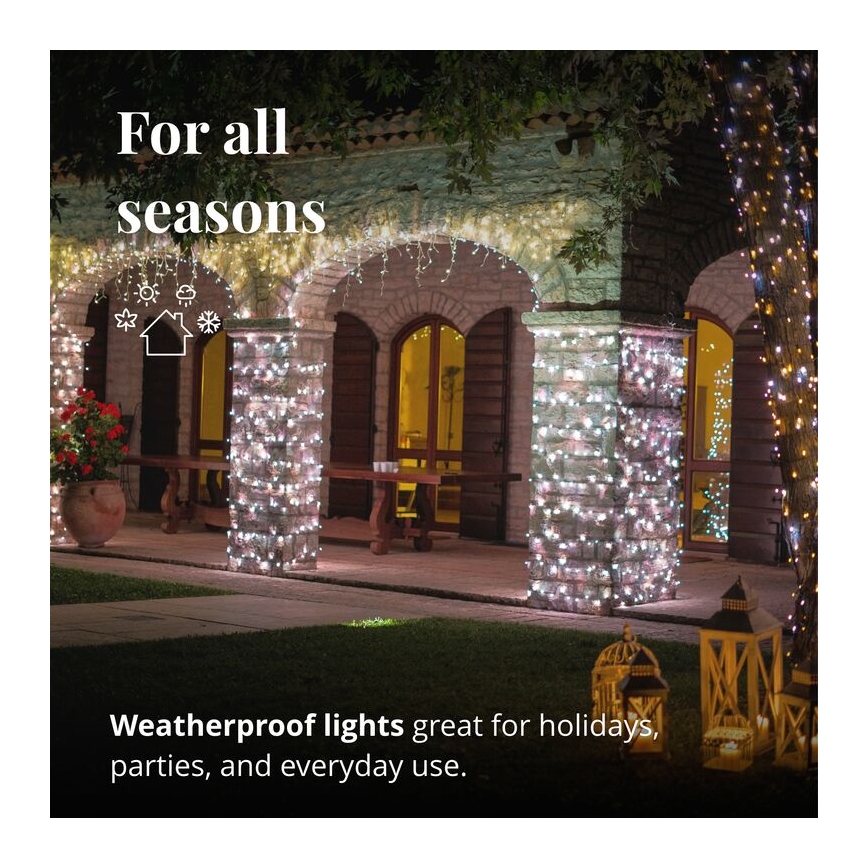 Twinkly - LED Ljusreglerad utomhus Julgardin ICICLE 190xLED 11,5m IP44 Wi-Fi
