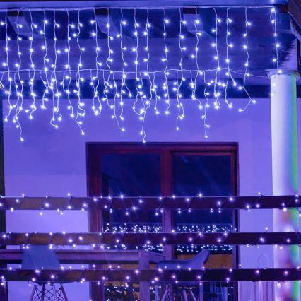 Twinkly - LED RGBW Ljusreglerad utomhus Julgardin ICICLE 190xLED 11,5m IP44 Wi-Fi