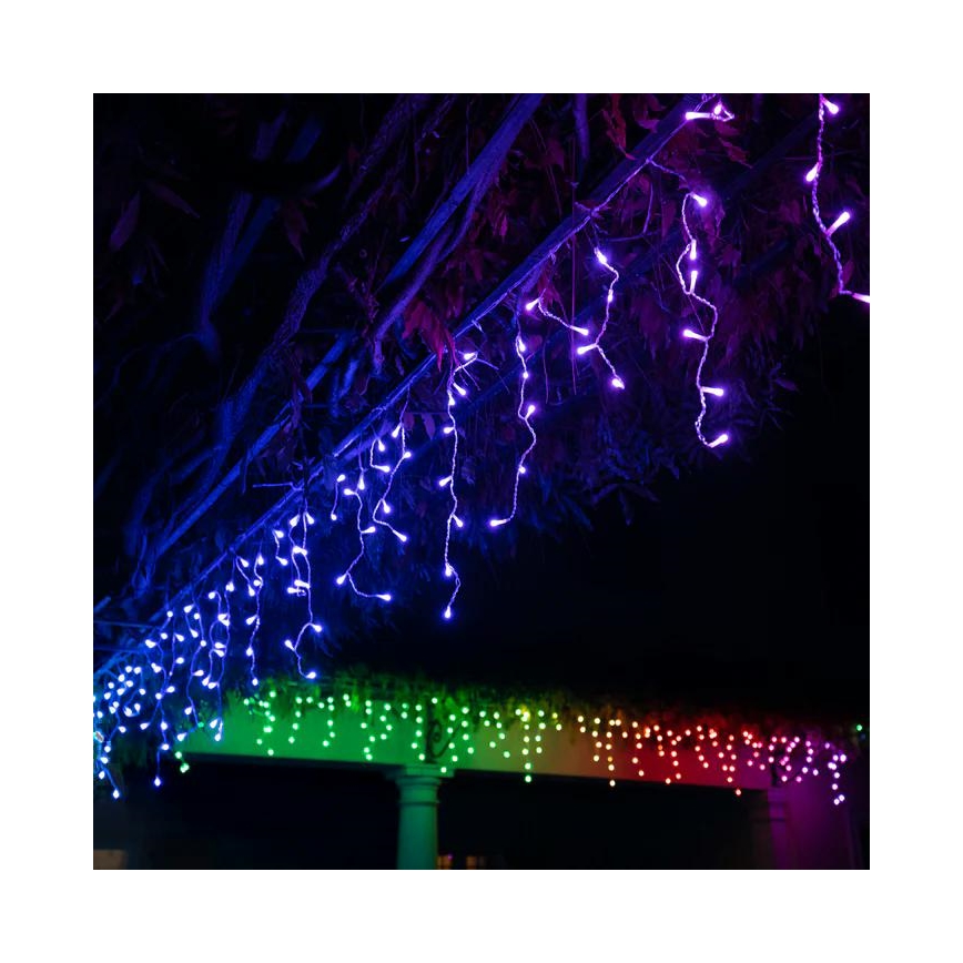 Twinkly - LED RGBW Ljusreglerad utomhus Julgardin ICICLE 190xLED 11,5m IP44 Wi-Fi