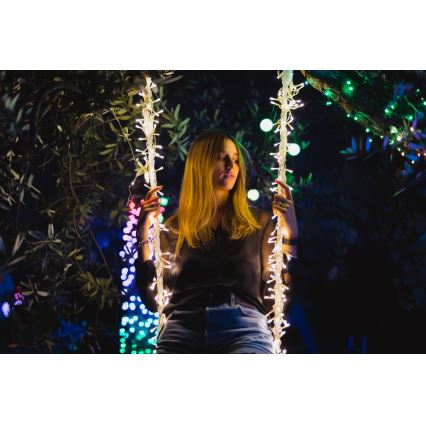 Twinkly - LED RGBW Ljusreglerad utomhus Julgardin ICICLE 190xLED 11,5m IP44 Wi-Fi