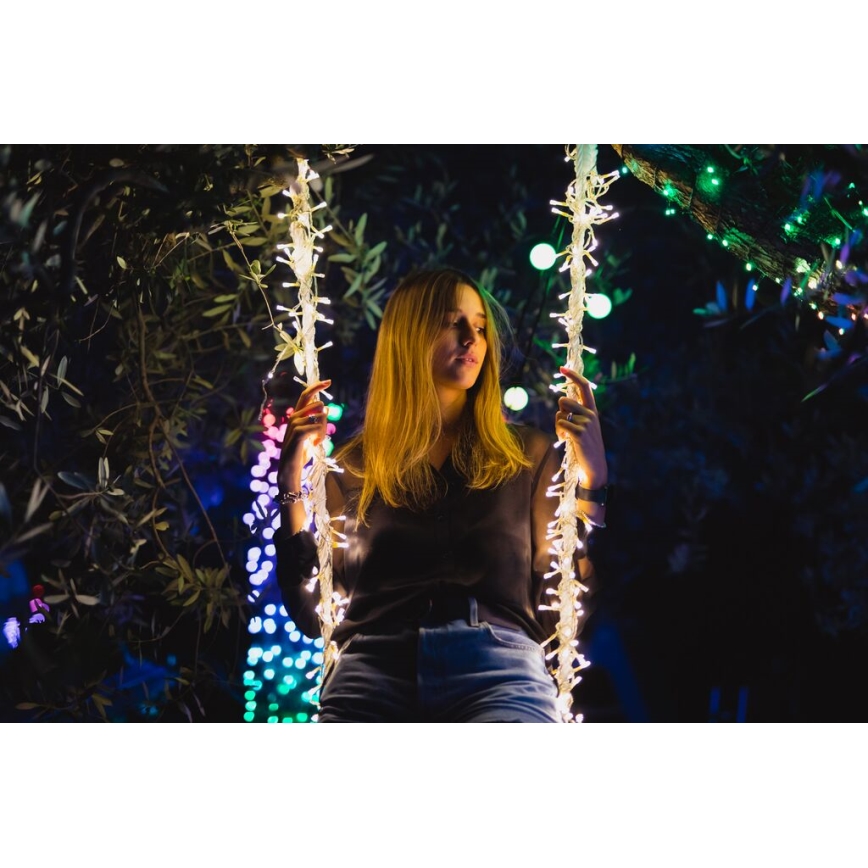 Twinkly - LED RGBW Ljusreglerad utomhus Julgardin ICICLE 190xLED 11,5m IP44 Wi-Fi