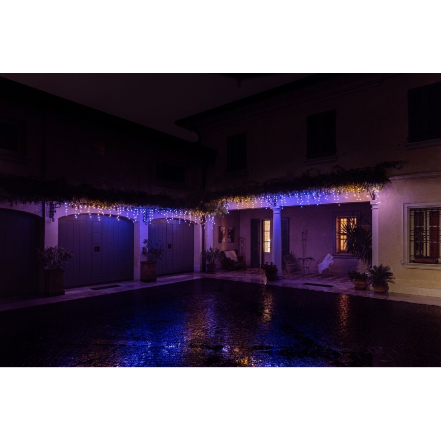 Twinkly - LED RGBW Ljusreglerad utomhus Julgardin ICICLE 190xLED 11,5m IP44 Wi-Fi