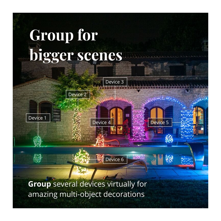 Twinkly - LED RGBW Ljusreglerad utomhus Julgardin ICICLE 190xLED 11,5m IP44 Wi-Fi