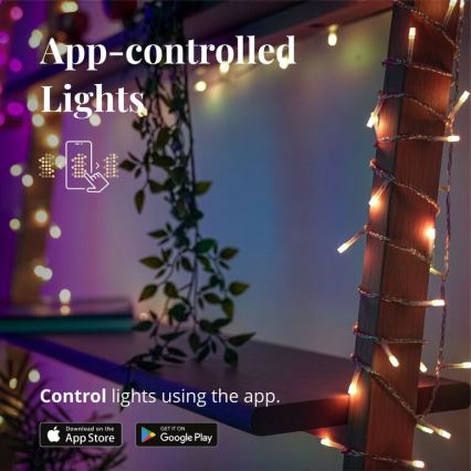 Twinkly - LED RGBW Ljusreglerad utomhus Julgardin ICICLE 190xLED 11,5m IP44 Wi-Fi