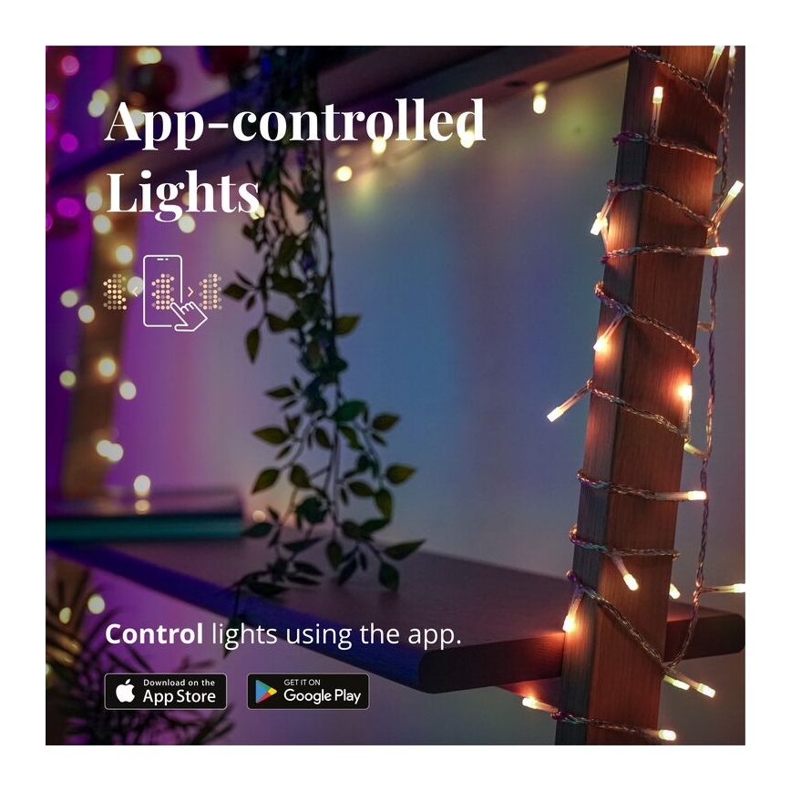 Twinkly - LED RGBW Ljusreglerad utomhus Julgardin ICICLE 190xLED 11,5m IP44 Wi-Fi