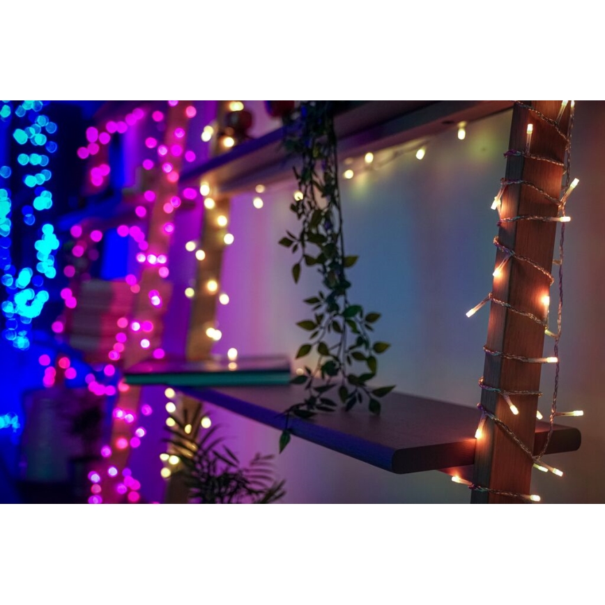 Twinkly - LED RGB Ljusreglerad utomhus Julgardin ICICLE 190xLED 11,5m IP44 Wi-Fi