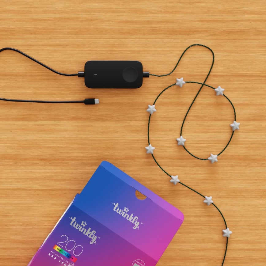 Twinkly - LED RGB Ljusreglerad Julkedja CANDIES 200xLED 14 m USB Wi-Fi