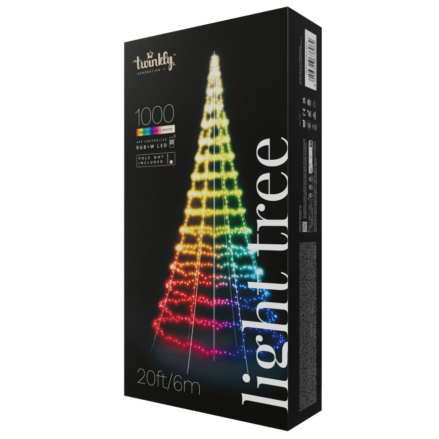 Twinkly - LED RGBW dimmerbar utomhusjulgran LIGHT TREE 1000 LED 6 m IP44 Wi-Fi