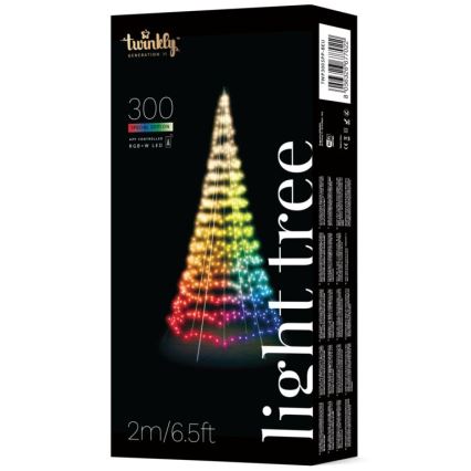 Twinkly - LED RGBW Dimbart utomhus julgran LIGHT TREE 300xLED 2m IP44 Wi-Fi