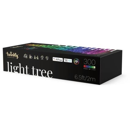 Twinkly - LED RGBW Dimbart utomhus julgran LIGHT TREE 300xLED 2m IP44 Wi-Fi