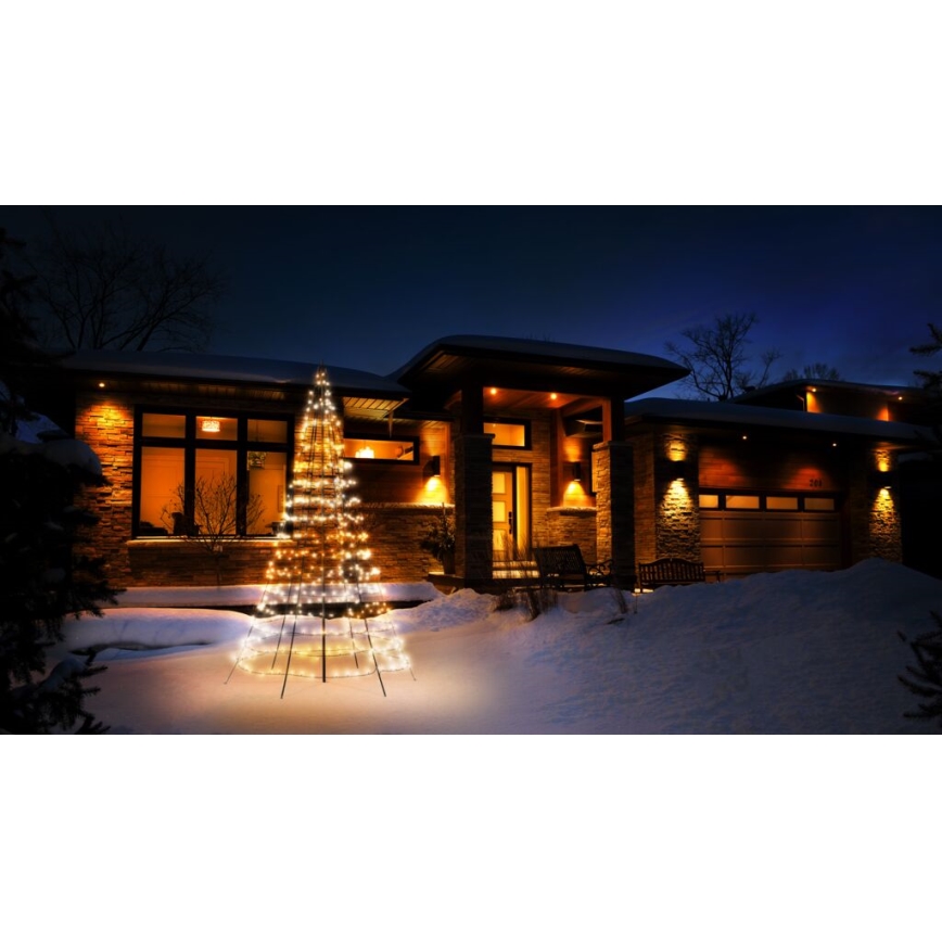 Twinkly - LED RGBW Dimbart utomhus julgran LIGHT TREE 450xLED 3m IP44 Wi-Fi