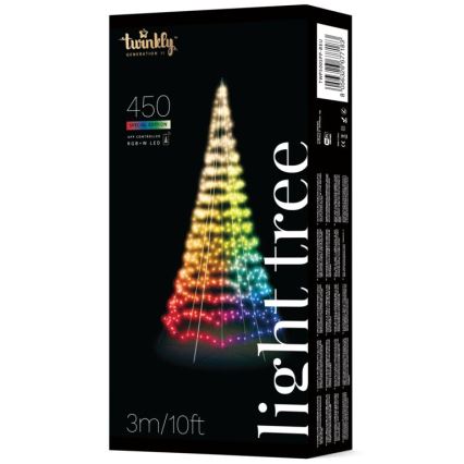 Twinkly - LED RGBW Dimbart utomhus julgran LIGHT TREE 450xLED 3m IP44 Wi-Fi