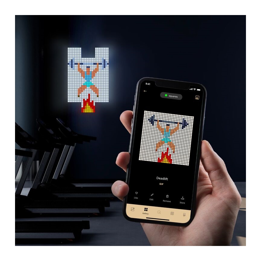 Twinkly - LED RGB Ljusreglerad panel SQUARES 64xLED 16x16 cm Wi-Fi