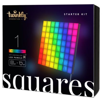 Twinkly - LED RGB Ljusreglerad panel SQUARES 64xLED 16x16 cm Wi-Fi