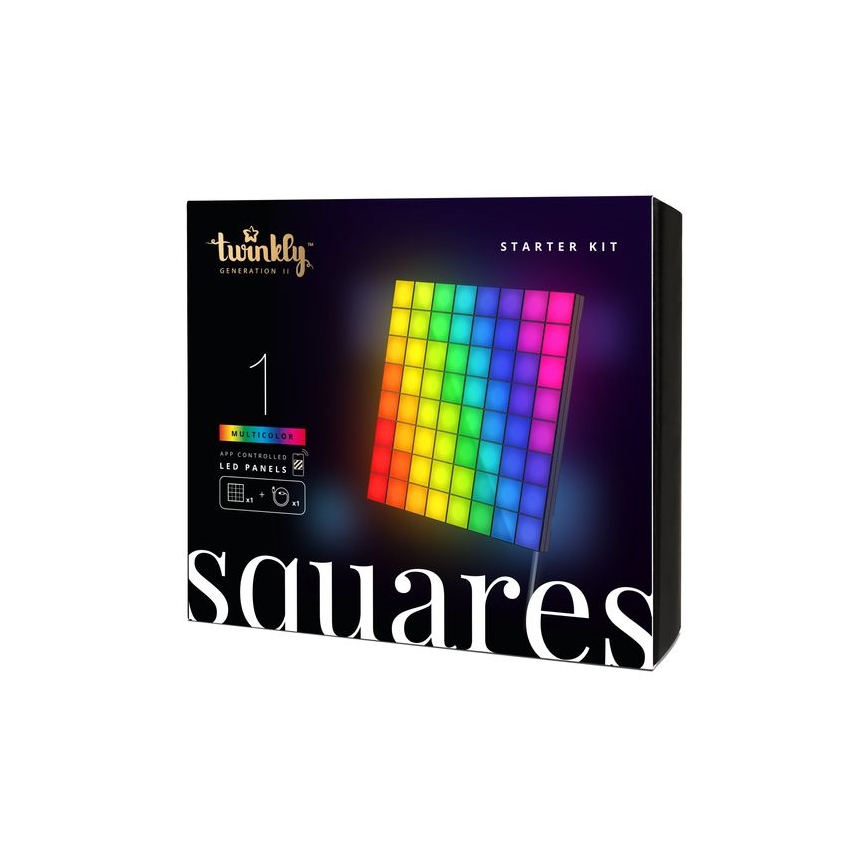 Twinkly - LED RGB Ljusreglerad panel SQUARES 64xLED 16x16 cm Wi-Fi