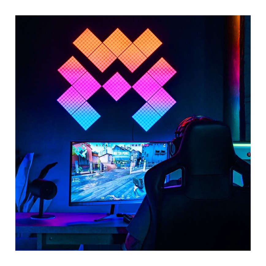 Twinkly - KIT 6xLED RGB Ljusreglerad panel SQUARES 64xLED 16x16 cm Wi-Fi