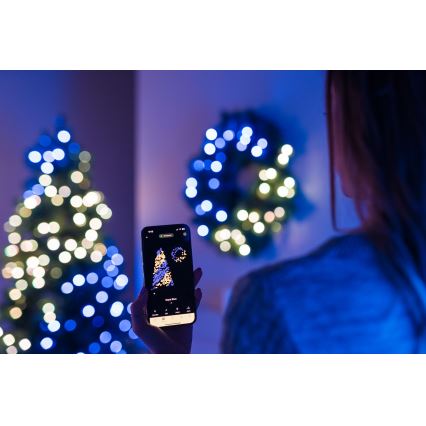 Twinkly - LED RGB Ljusreglerad Julkrans PRE-LIT WREATH 50xLED diameter 61cm Wi-Fi