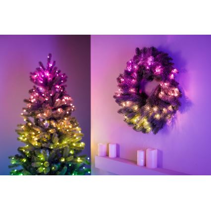 Twinkly - LED RGB Ljusreglerad Julkrans PRE-LIT WREATH 50xLED diameter 61cm Wi-Fi