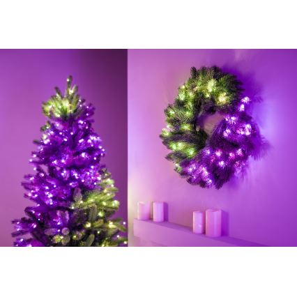 Twinkly - LED RGB Ljusreglerad Julkrans PRE-LIT WREATH 50xLED diameter 61cm Wi-Fi