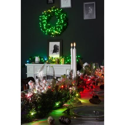 Twinkly - LED RGB Ljusreglerad Julkrans PRE-LIT WREATH 50xLED diameter 61cm Wi-Fi