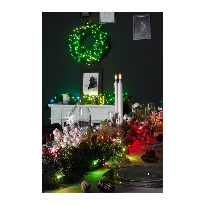 Twinkly - LED RGB Ljusreglerad Julkrans PRE-LIT WREATH 50xLED diameter 61cm Wi-Fi