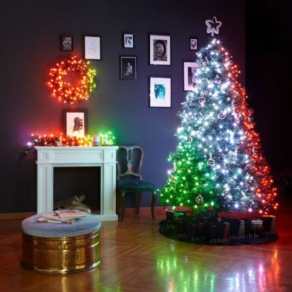 Twinkly - LED RGB Ljusreglerad Julkrans PRE-LIT WREATH 50xLED diameter 61cm Wi-Fi