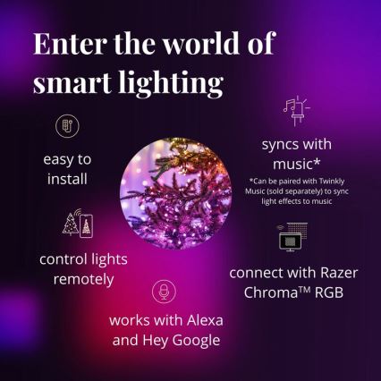 Twinkly - LED RGB Ljusreglerad utomhus Julkedja STRINGS 100xLED 11,5m IP44 Wi-Fi