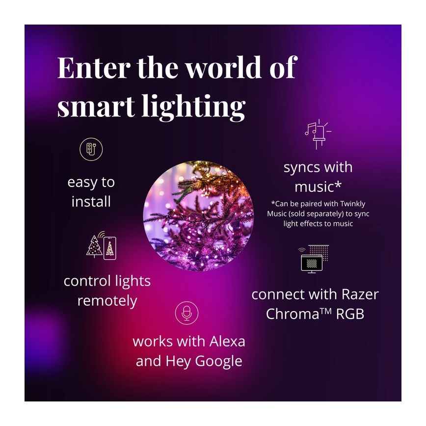 Twinkly - LED RGB Ljusreglerad utomhus Julkedja STRINGS 100xLED 11,5m IP44 Wi-Fi