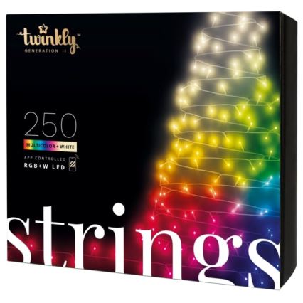 Twinkly - LED RGBW Ljusreglerad utomhus Julkedja STRINGS 250xLED 23,5m IP44 Wi-Fi